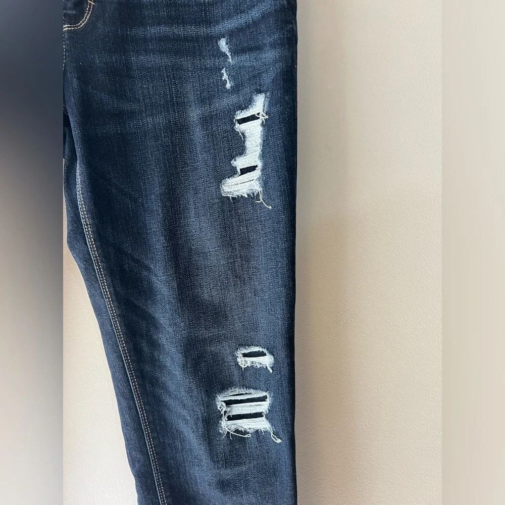 White House Black Market skinny leg size 8 distressed mid rise stretchy WHBM - Picture 3 of 7